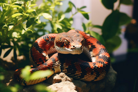 Stunning capture of a snake gracefully navigating its natural environment.の素材