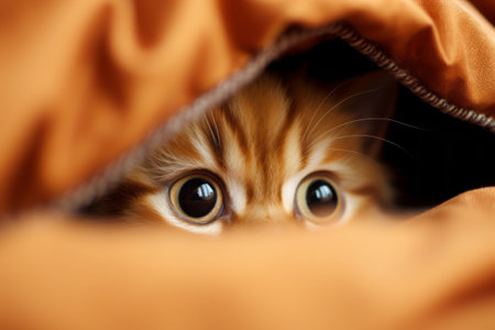 Intense close-up photo capturing the detailed beauty of a cute cat's eye with striking clarity.の素材