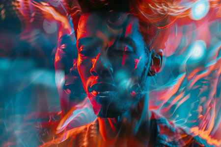 An artist collaborates with AI to create unique digital art, showcasing the creative power of artificial intelligence.の素材