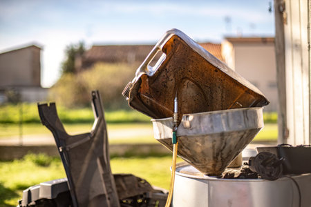 Old Dirty Oil Containers Pollution