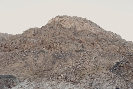 Impressive rock formations creating a stunning desert landscape in Marsa Alam, Egypt, capturing the...