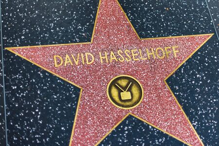 LA, USA - 30TH OCTOBER 2018: David Hasselhoffs star on the hollywood hall of fameのeditorial素材