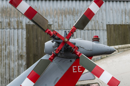 DONCASTER, UK - 28TH JULY 2019: The Lynx helicopter from the HMS endurance - The royal navy ice...