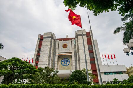 Hanoi Municipal Peoples Committee building in Hanoi, Vietnamの写真素材