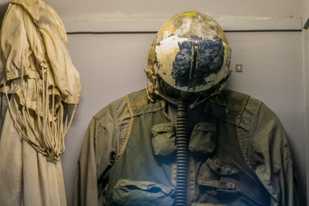Hanoi, Vietnam - 11th October 2019: Male American USAF uniform from the Vietnam war on display in Hanoi political prisonのeditorial素材