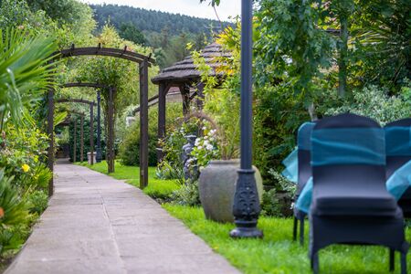 Shot outside in the summer months at a small location for weddingsの写真素材