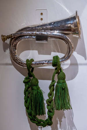 Military Bugle used for army traditions back in WW1の写真素材
