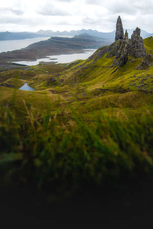 Old Man of Storr in background, Isle of Skye, Scotland, Fall 2021の写真素材