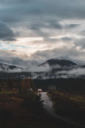 Scotland, UK - October 2021: Stunning clouds around the peak of Ben Nevis mountainのeditorial素材
