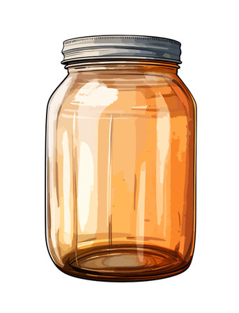Glass Jar Watercolor Clipart Vectorのイラスト素材