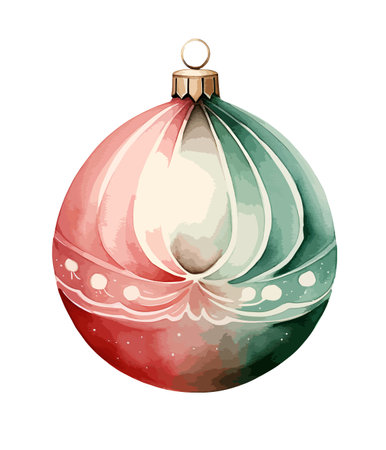 Christmas Ball Watercolor Clipart Vectorのイラスト素材