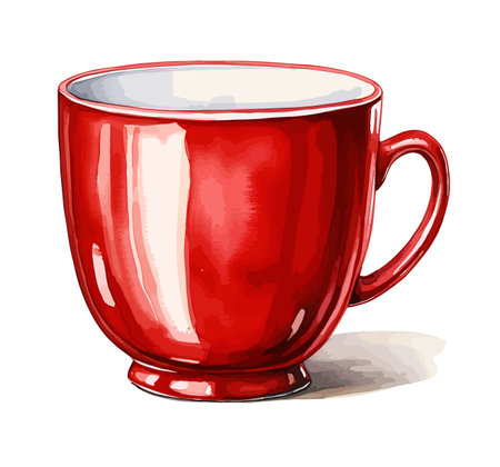 Cup Watercolor Clipart Vectorのイラスト素材