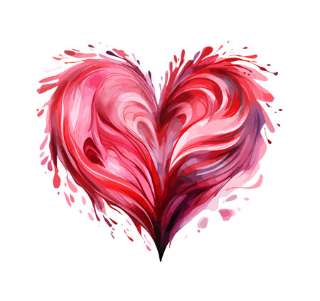 Heart Watercolor Clipart Vectorのイラスト素材