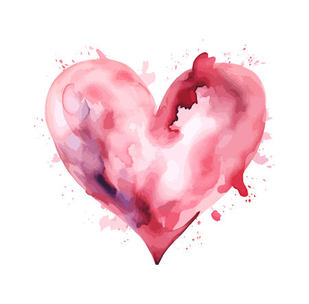 Heart Watercolor Clipart Vectorのイラスト素材