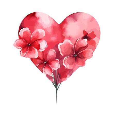 Heart Watercolor Clipart Vectorのイラスト素材