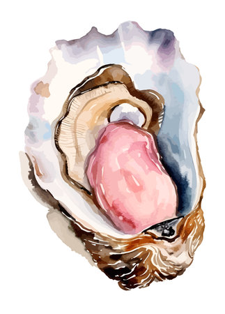 Mollusk Watercolor Clipart Vectorのイラスト素材