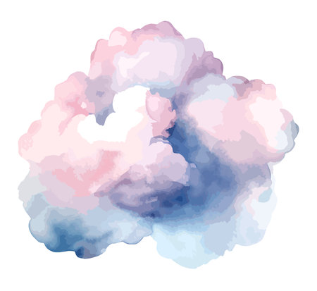 Clouds Watercolor Clipart Vectorのイラスト素材