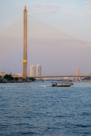 Rama 8 Bridge  Riverの写真素材