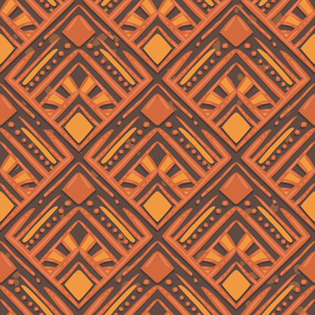Seamless vector pattern. Imitation of traditional ethnic painting.のイラスト素材