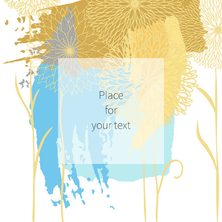 Floral card design. Hand drawn vector templateのイラスト素材