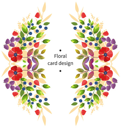 Vector floral card designのイラスト素材