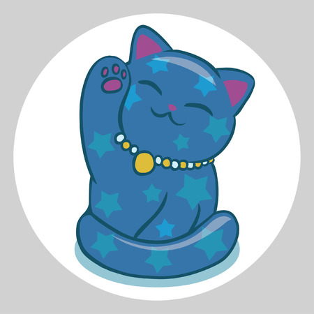 Cute smiling cat. Vector illustrationのイラスト素材