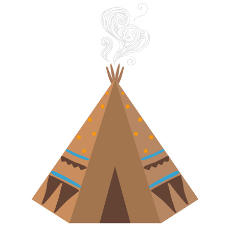 Tepee, traditional house of native americans. Vector illustrationのイラスト素材