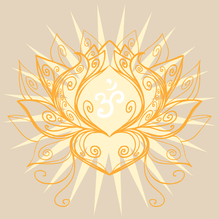 Lotus, ancient sacred symbol. Vector illustrationのイラスト素材