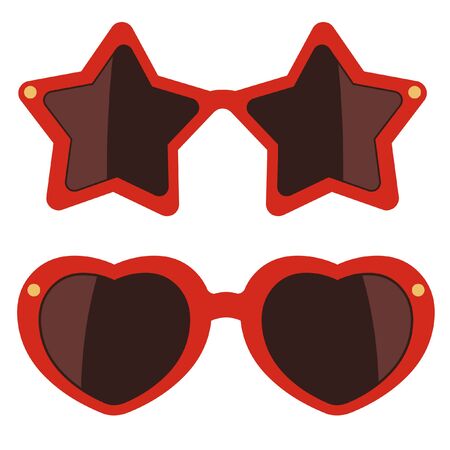 Sunglasses on white background. Party eyewear. Vector illustrationのイラスト素材