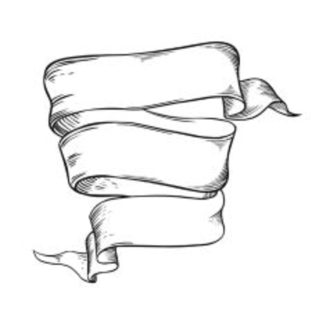 Decorative ribbon with place for your text. Vector hand drawn element in vintage styleのイラスト素材