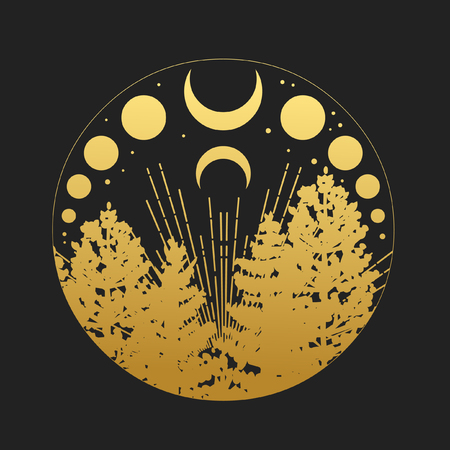 Round vector template in boho style.のイラスト素材