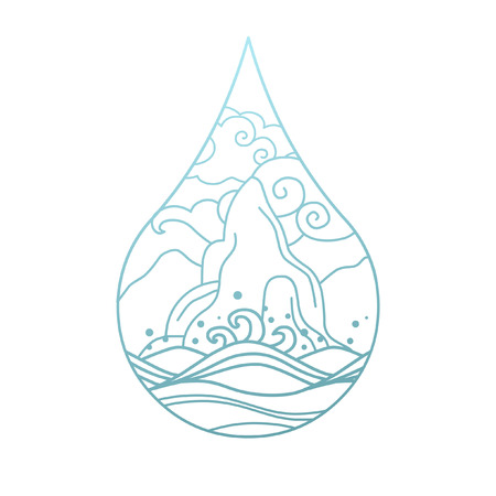 Drop of water. Vector illustrationのイラスト素材