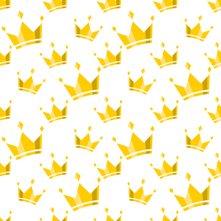 Crowns on white background. Vector seamless patternのイラスト素材