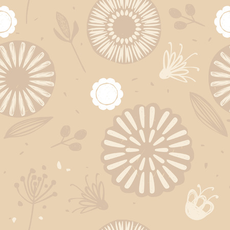 Neutral seamless pattern in scandinavian hugge styleのイラスト素材