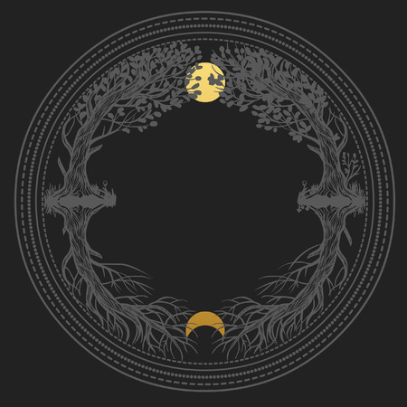 Circle of life. Vector hand drawing illustrationのイラスト素材