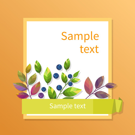 Vector template with square frame, autumn leaves, place for your text.のイラスト素材