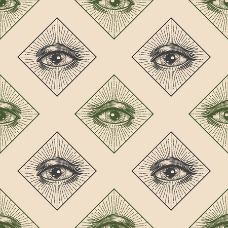 Masonic symbol. Seeing eye.のイラスト素材