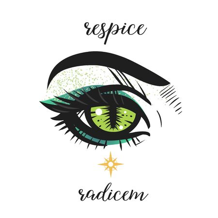 Reptile eye. Vector hand drawn illustrationのイラスト素材