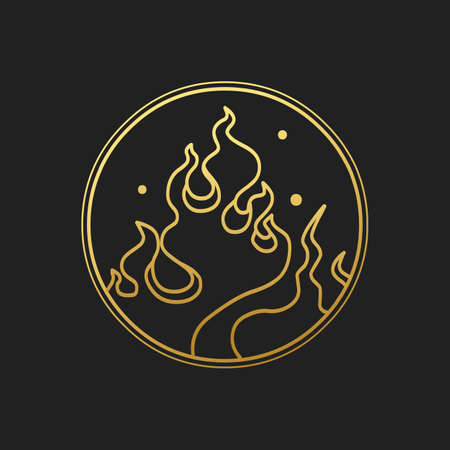 Fire. Vector illustration in oriental styleのイラスト素材