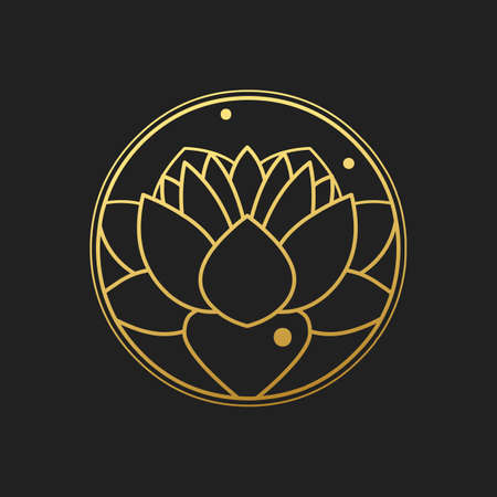 Lotus. Vector illustration in oriental styleのイラスト素材