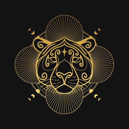 Symbol of the 2022 New Year. Tiger. Vector llustrationのイラスト素材
