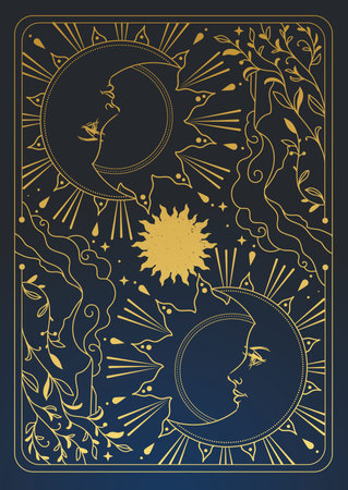 Zodiac sign Aquarius. Vector illustration in vintage style on a dark background.のイラスト素材