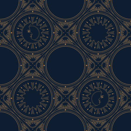 Seamless pattern with astrological symbols. vector illustration.のイラスト素材