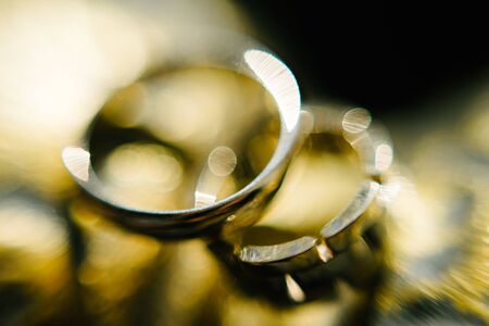 Wedding rings close-up macro shot,close upの写真素材