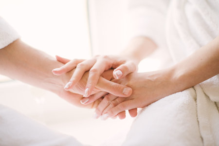 Man and woman hold hands