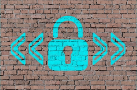 lock  mark on brick seamless wallの写真素材