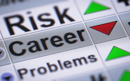 "Career" on the screen. Down.の写真素材