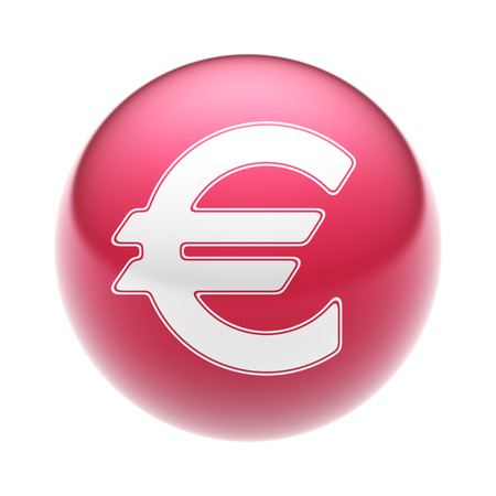 The Euro Icon on The red Ball.の写真素材