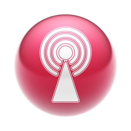 The Antenna Icon on the red Ball.の写真素材