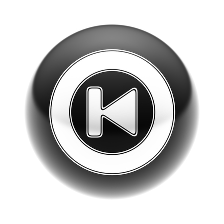 The Back Icon on The black Ball.の写真素材